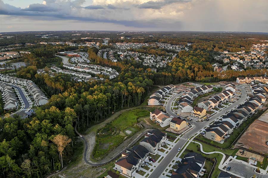 North Carolina - Aerial View of Residential Neighborhoods in North Carolina